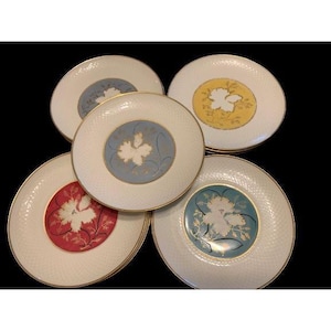 12 Vitage ROYAL Heidelberger Eschenbach Plates 4 Colors Yellow Red Grey Green