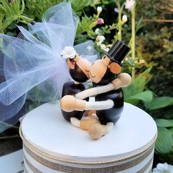 OOAK WEDDING wooden monkey  chance wedding or wedding anniversary cake topper