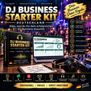 DJ Business Starter Kit Deutsch | Vorlagen, Excel Tools, Vertrag, Rechnung & Eventplanung