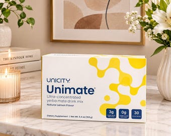 Unicity Unimate Ultra Concentrated Yerba Mate Drink Mix Lemon – 30 Stick Packs | New And Sealed