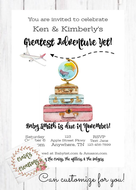 Our greatest adventure baby shower invitations 2025