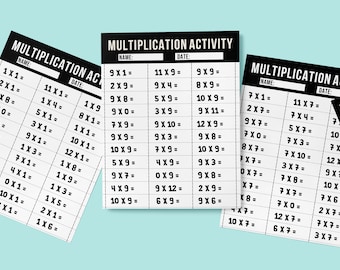 Hoja de actividades de multiplicación DESCARGAR IMPRIMIBLE Hoja de trabajo de tarea BW