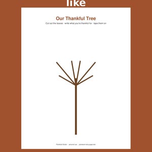 Thankful Tree Printable, Thanksgiving Gratitude Leaves for Kids, Family Thankful Tree Craft Activity imagen 1