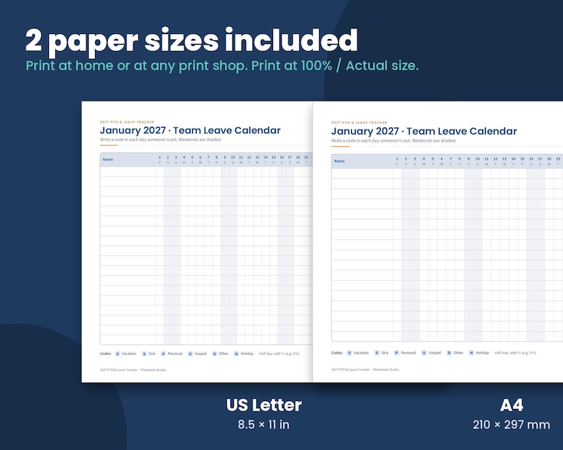 Hdfc Name Addition Form.pdf 2027 PTO Tracker Printable, Employee Vacation Tracker, Team Leave ...