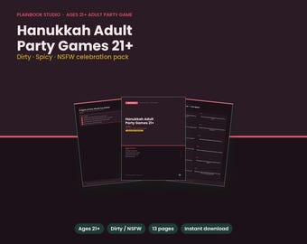 Pacchetto di giochi piccanti per feste di Hanukkah per adulti (21+), 13 pagine, download immediato, Bingo NSFW, Preferiresti...? PDF