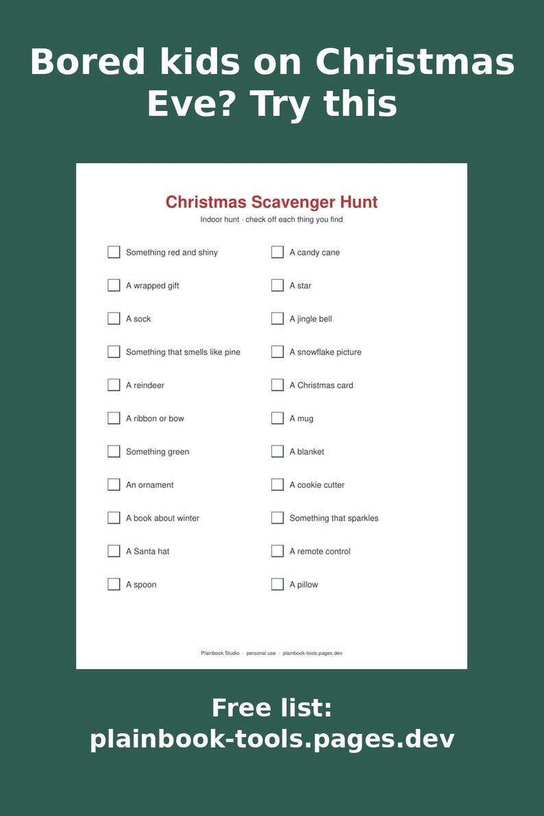 Christmas Scavenger Hunt for Kids Printable, Indoor Outdoor Christmas Light Hunt, Christmas Eve Activity image 1