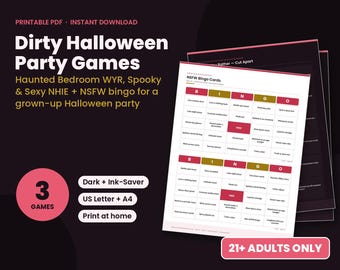 Pacchetto di giochi piccanti per feste di Halloween per adulti (21+), 13 pagine, download immediato, Bingo NSFW, Preferiresti...? PDF