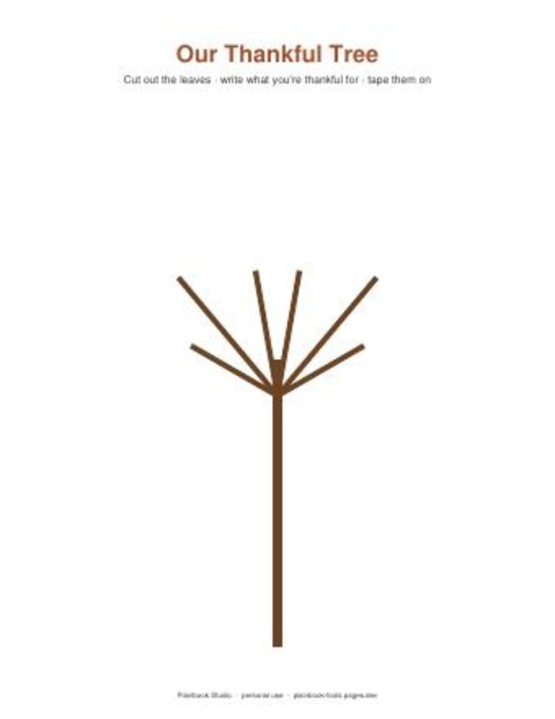 Thankful Tree Printable, Thanksgiving Gratitude Leaves for Kids, Family Thankful Tree Craft Activity imagen 2