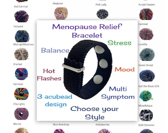 Menopause Bracelet - Cooling Hot Flash Acupressure Wristband - Adjustable Stress Support - Hormone Wellness Band