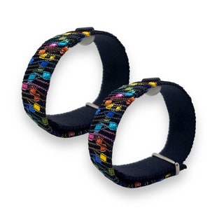 Adjustable Acupressure Wristbands – Natural Support for Motion Comfort, Wellness & Balance - Set of 2 (Rainbow)
