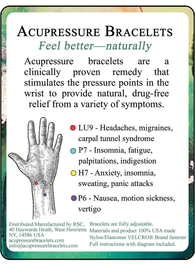 Emotional Instability Fatigue Menopause Relief Aromatherapy single band Menstrual Cramps Black Acupressure Bracelet Jasmine
