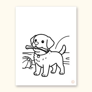 Dog Coloring Pages | ABC Letter Tracing for Kids Ages 2-5 (Digital PDF): sample page 26 of 55