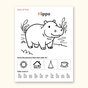 Animal Coloring Pages | ABC Letter Tracing for Kids Ages 5-6 (Digital PDF): sample page 22 of 64