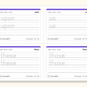 Sight Words | 2nd Grade Dolch Flashcards for Ages 7-8 (Digital PDF): sample page 24 of 30