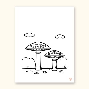 Mushroom Coloring Pages | ABC Letter Tracing for Kids Ages 2-5 (Digital PDF): sample page 10 of 55