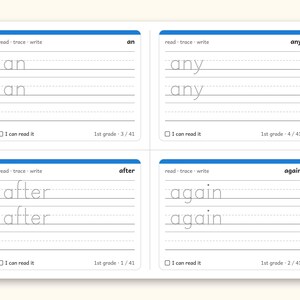 Sight Words | 1st Grade Dolch Flashcards for Ages 6-7 (Digital PDF): sample page 8 of 28
