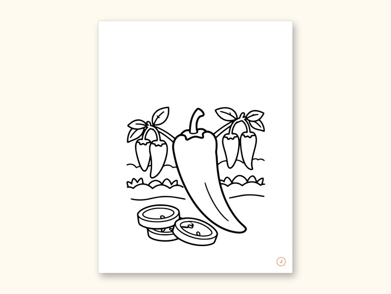 Fruits and Vegetables Coloring Book - ABC Letter Tracing Printable PDF for Kids Ages 2-5: sample page 22 of 55