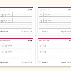 Sight Words | 3rd Grade Dolch Flashcards for Ages 8-9 (Digital PDF): sample page 24 of 28