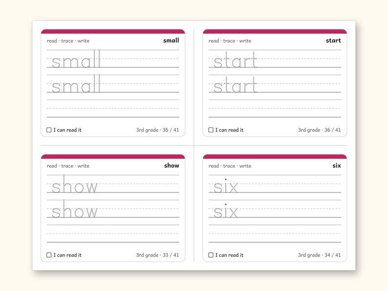 Sight Words | 3rd Grade Dolch Flashcards for Ages 8-9 (Digital PDF): sample page 24 of 28