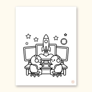Space Coloring Pages | ABC Letter Tracing for Kids Ages 2-5 (Digital PDF): sample page 16 of 55