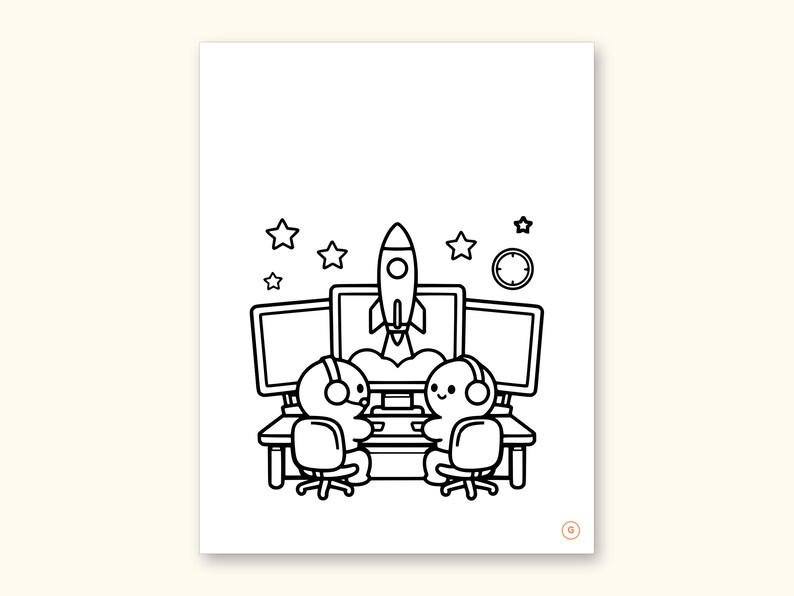 Space Coloring Pages | ABC Letter Tracing for Kids Ages 2-5 (Digital PDF): sample page 16 of 55