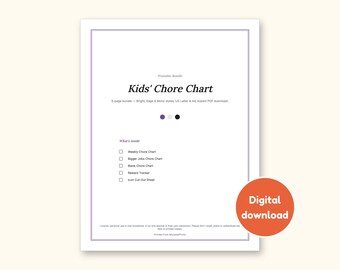 Chore Chart | Reward Tracker and Cut-Out Icons for Busy Families (PDF + Excel)