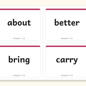 Sight Words | 3rd Grade Dolch Flashcards for Ages 8-9 (Digital PDF): Preview 1: read sides