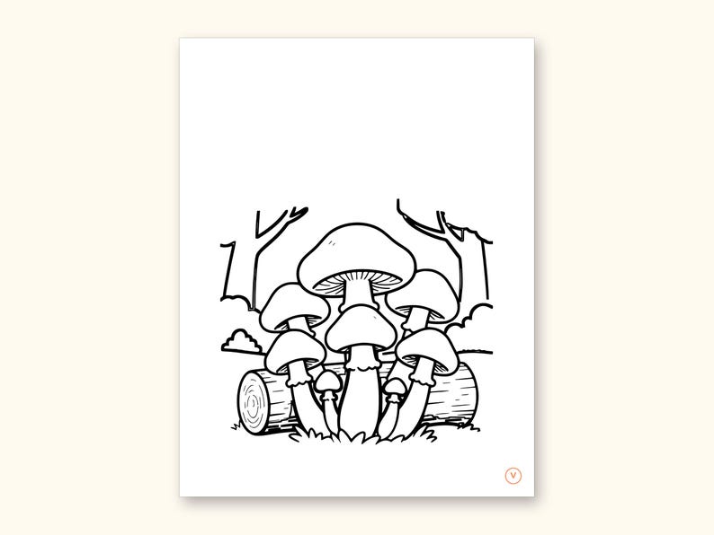 Mushroom Coloring Pages | ABC Letter Tracing for Kids Ages 2-5 (Digital PDF): sample page 46 of 55
