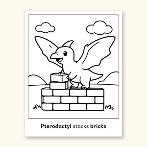 Dinosaur Coloring Pages | 50 Construction Pictures for Ages 3-6 (Digital PDF): sample page 21 of 53