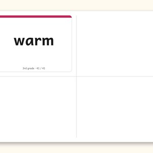 Sight Words | 3rd Grade Dolch Flashcards for Ages 8-9 (Digital PDF): sample page 27 of 28