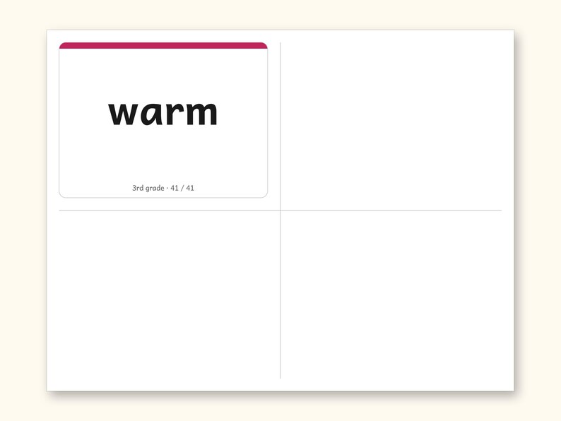 Sight Words | 3rd Grade Dolch Flashcards for Ages 8-9 (Digital PDF): sample page 27 of 28