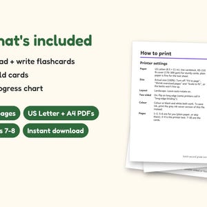 Sight Words | 2nd Grade Dolch Flashcards for Ages 7-8 (Digital PDF): what's included -- 30 pages, US Letter + A4 PDFs, Ages 7-8, Instant download