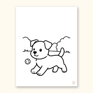 Dog Coloring Pages | ABC Letter Tracing for Kids Ages 2-5 (Digital PDF): sample page 22 of 55