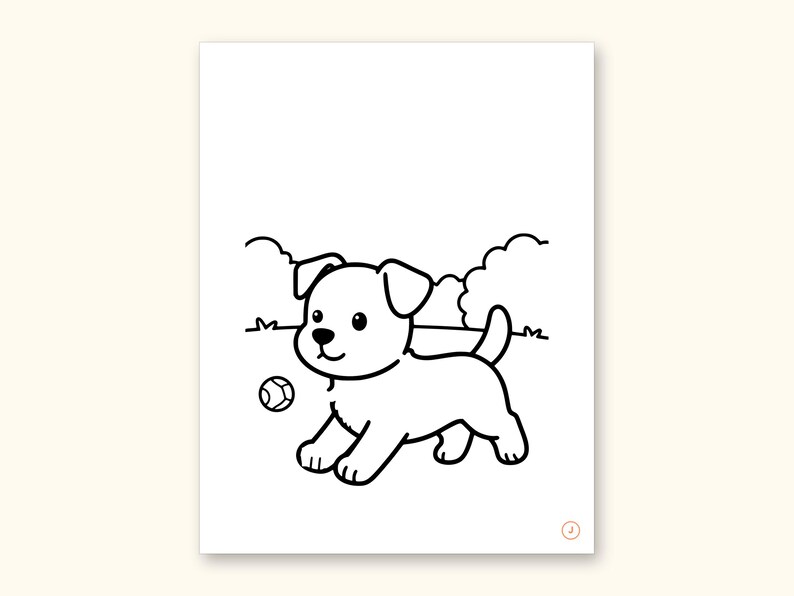 Dog Coloring Pages | ABC Letter Tracing for Kids Ages 2-5 (Digital PDF): sample page 22 of 55