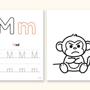 Alphabet Coloring Pages | Big Feelings Letter Tracing for Toddlers (Digital PDF): pages 27 and 28 side by side