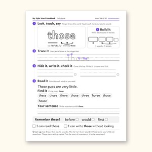 Sight Word Worksheets | 2nd Grade Dolch Workbook for Ages 7-8 (Digital PDF): sample page 57 of 62