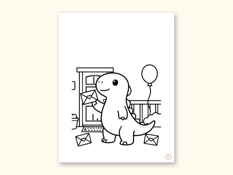 Dinosaur Party ABC Coloring Book | Letter Tracing for Toddlers (Digital PDF): sample page 20 of 55