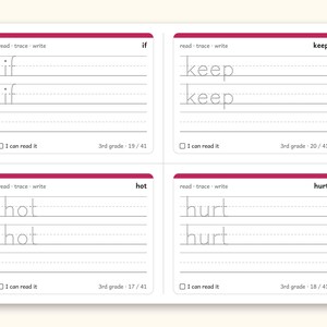 Sight Words | 3rd Grade Dolch Flashcards for Ages 8-9 (Digital PDF): sample page 16 of 28