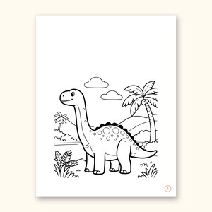 Dinosaur Coloring Pages | Detailed Scenes ABC Tracing for Ages 4-8 (Digital PDF): sample page 20 of 55