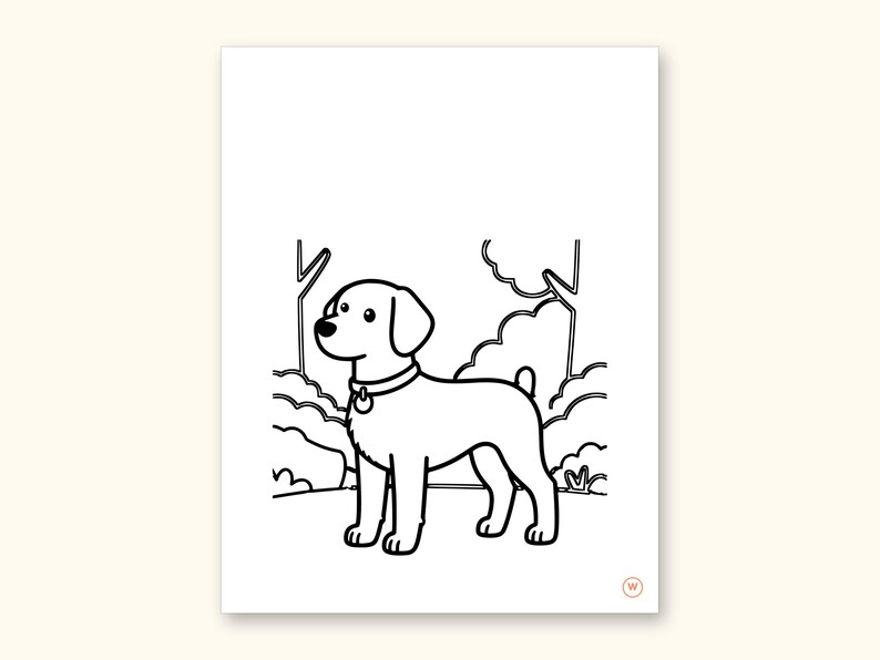 Dog Coloring Pages | ABC Letter Tracing for Kids Ages 2-5 (Digital PDF): sample page 48 of 55