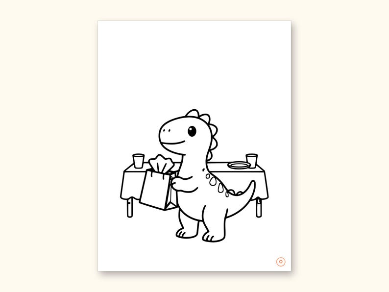 Dinosaur Party ABC Coloring Book | Letter Tracing for Toddlers (Digital PDF): sample page 32 of 55
