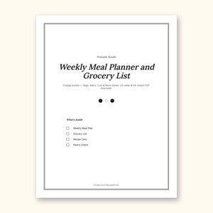 Meal Planner | Grocery List for Home Cooks (PDF + Excel): sample page 16 of 20