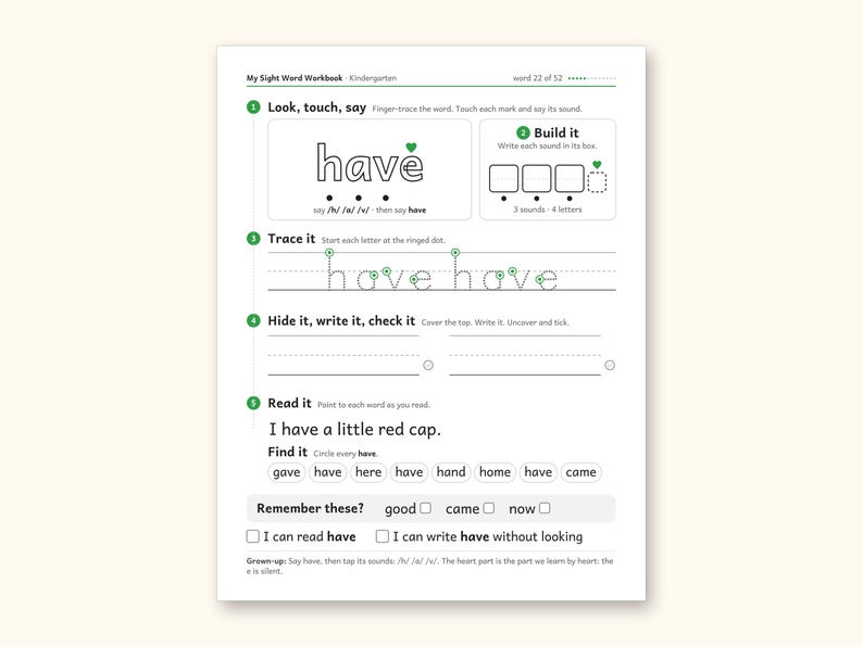 Sight Word Worksheets | Kindergarten Dolch Workbook for Ages 5-6 (Digital PDF): sample page 31 of 69