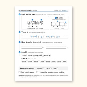 Sight Word Worksheets | 1st Grade Dolch Workbook for Ages 6-7 (Digital PDF): sample page 42 of 56