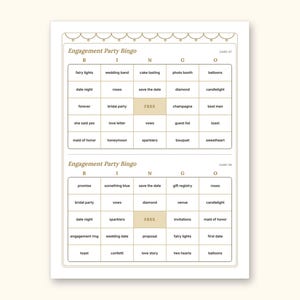 Engagement Party Games | Couple Quiz Bingo Cards for Hosts (Digital PDF): sample page 6 of 21