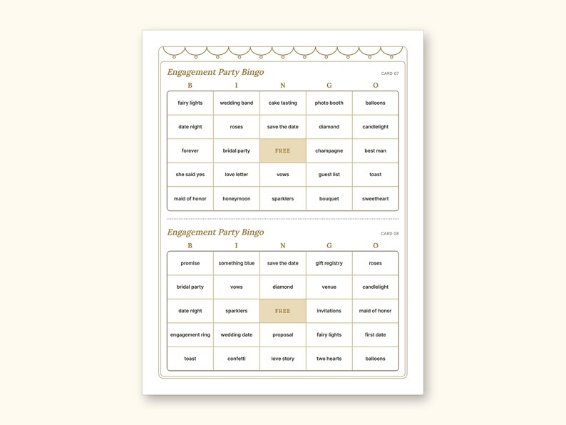 Engagement Party Games | Couple Quiz Bingo Cards for Hosts (Digital PDF): sample page 6 of 21