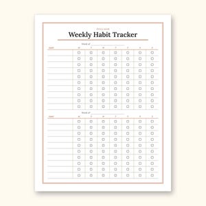 Habit Tracker | Undated Monthly and Weekly Grids for Home Use (Digital PDF): sample page 9 of 24