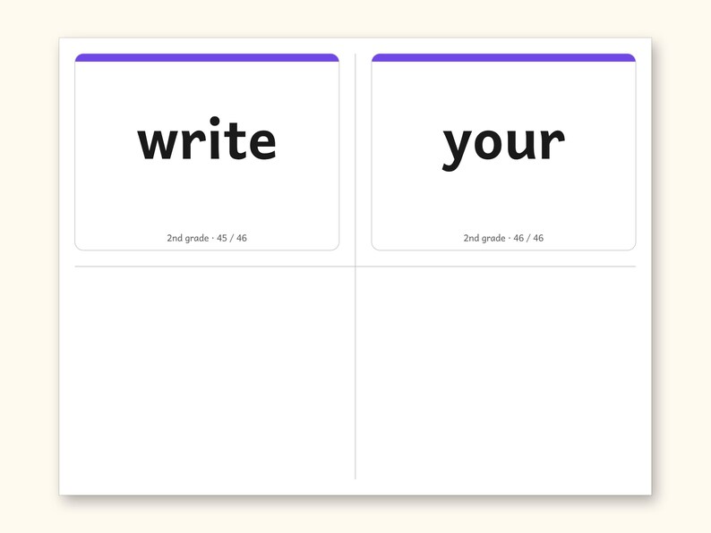 Sight Words | 2nd Grade Dolch Flashcards for Ages 7-8 (Digital PDF): sample page 29 of 30