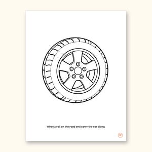 Car Coloring Pages | ABC Letter & Word Tracing for Kids Ages 4-8 (Digital PDF): sample page 48 of 55