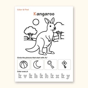 Animal Coloring Pages | ABC Letter Tracing for Kids Ages 5-6 (Digital PDF): sample page 29 of 64